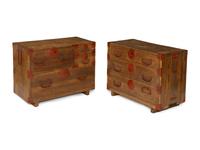 A Pair of Meiji Era Raw Pine Ko Tansu Chests