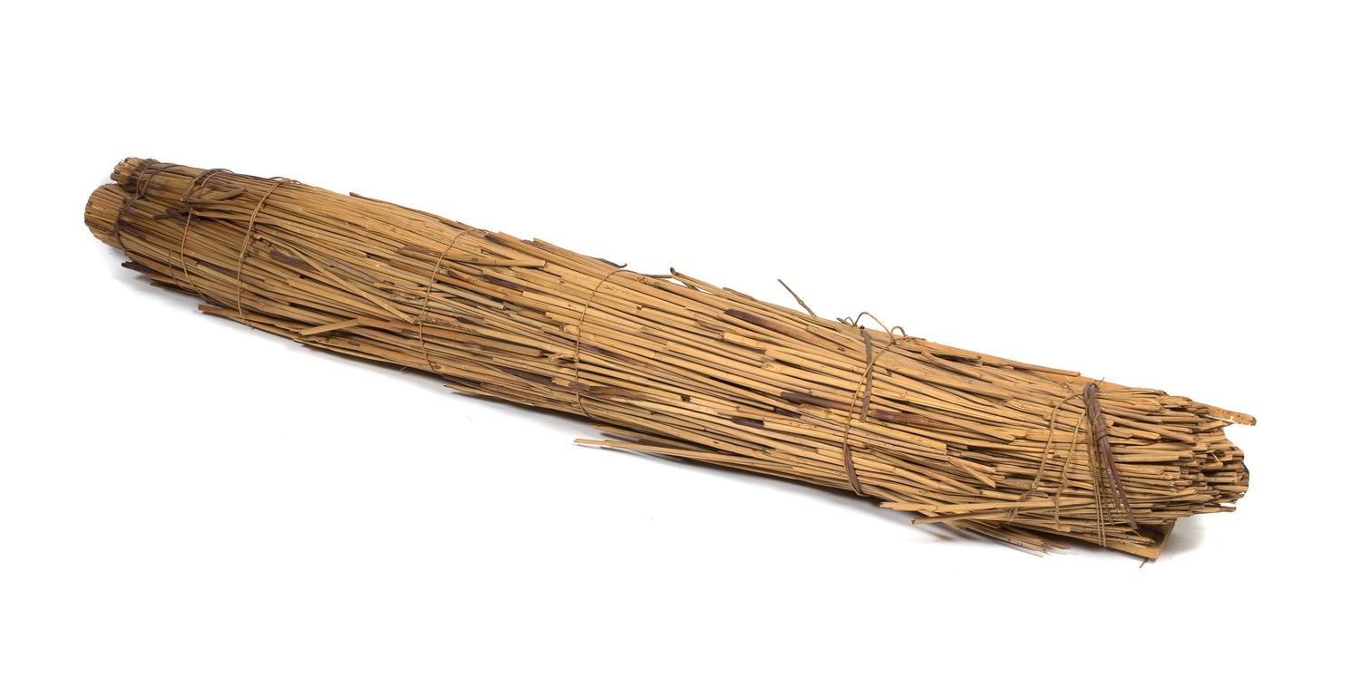 A Pomo Basketry Boat Length 106 inches.