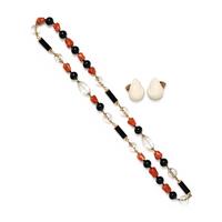 Two Bead Necklaces & Patricia Von Muslin Ear Clips
