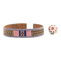 Apsáalooke [Crow] Beaded and Tacked Leather Belt AND Plains Game Ball