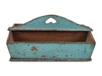 A Blue Painted Pine Cutlery Tray