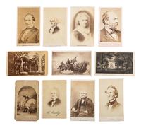 [EARLY PHOTOGRAPHY] Group of 25 commercial American CDVs, 13 European CDVs, and 2 cabinet cards.