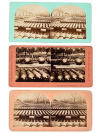 [CIVIL WAR]. A group of over 50 stereoviews, highlighted by images of the Grand Review, and the US Arsenal and Navy Yard, Washington, DC, incl. cannon.