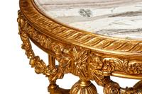 A Louis XVI Style Giltwood Marble-Top Center Table