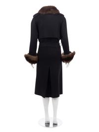 Oscar de la Renta Cashmere Trench Coat Trimmed in Sable