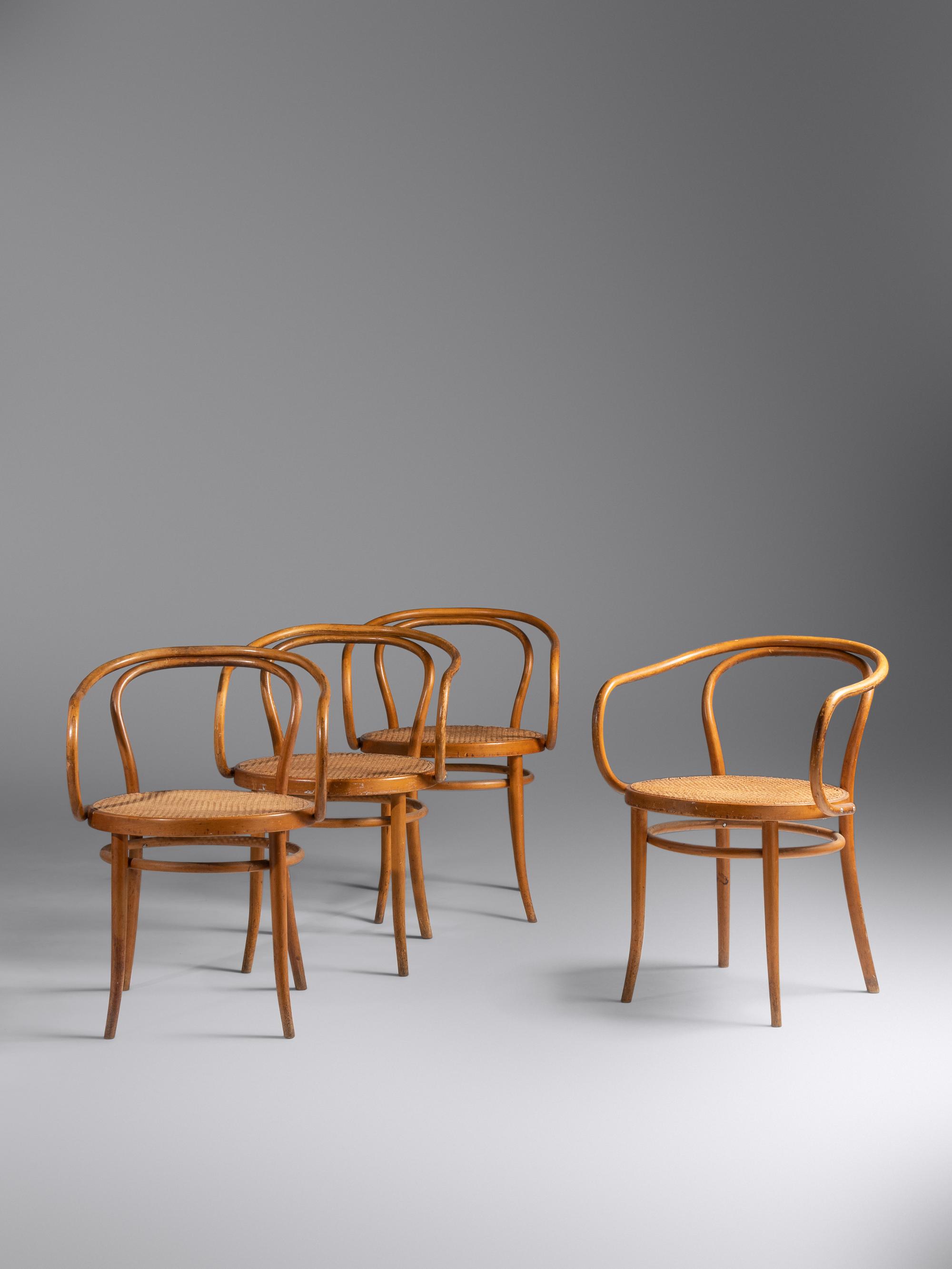 Set of Four Arm Chairs, model B-9, c. 1960 Thonet / Stendig, Germany