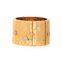 VAN CLEEF & ARPELS, YELLOW GOLD, DIAMOND AND MOSAIC CUFF BRACELET