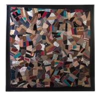 A Victorian Patchwork Crazy Quilt, Katherine Ashley Spalding, Height 73 x width 77 inches.