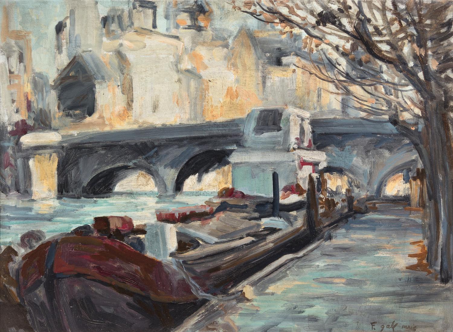 Francois Gall, (French, 1912–1987), Along the Seine, Paris