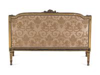 A Louis XV/XVI Transitional Style Painted and Parcel Gilt Settee