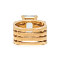 YELLOW GOLD AND AQUAMARINE RING
