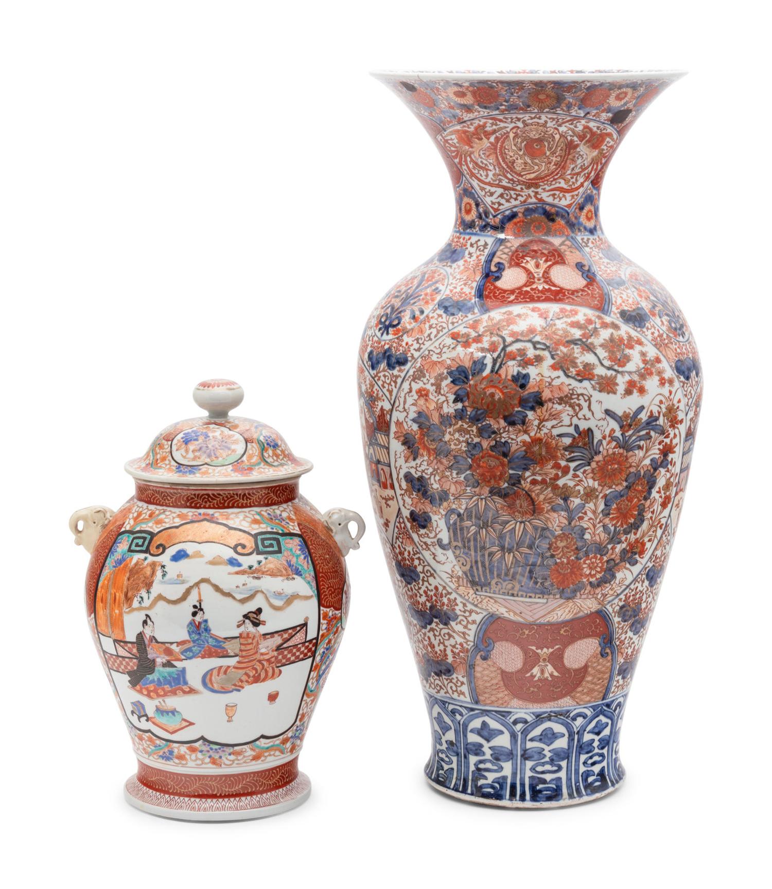 17 Japanese Porcelain Articles, together with Two Japanese Imari Vessels