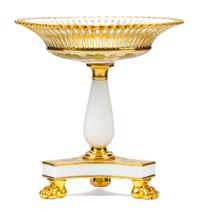 An Empire Style Parcel Gilt Porcelain Tazza