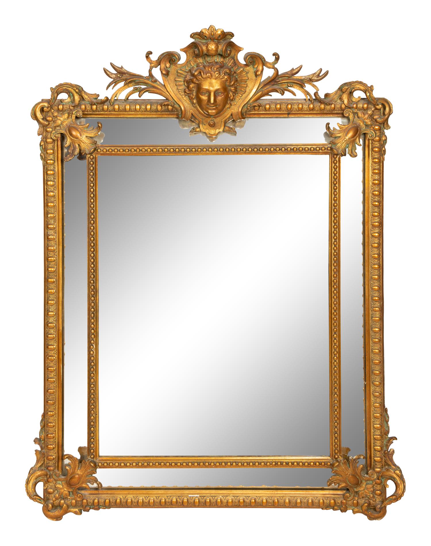 A Napoleon III Style Giltwood Mirror