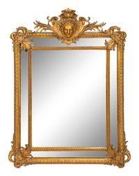 A Napoleon III Style Giltwood Mirror