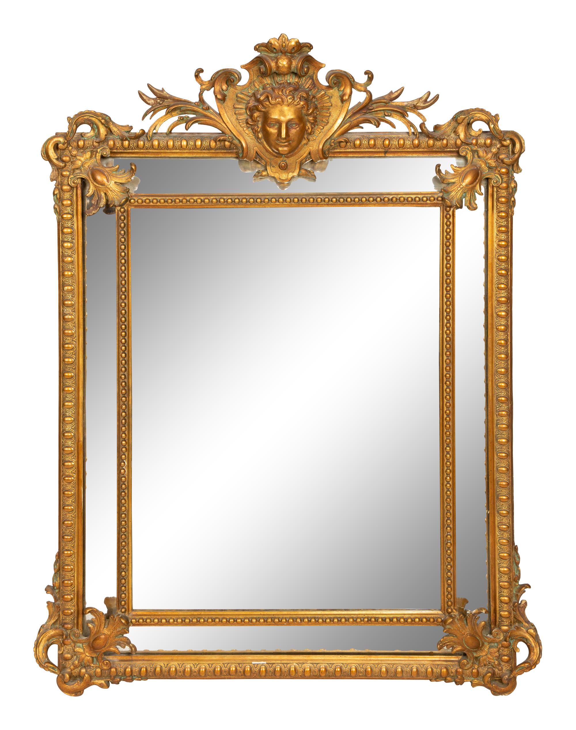 A Napoleon III Style Giltwood Mirror