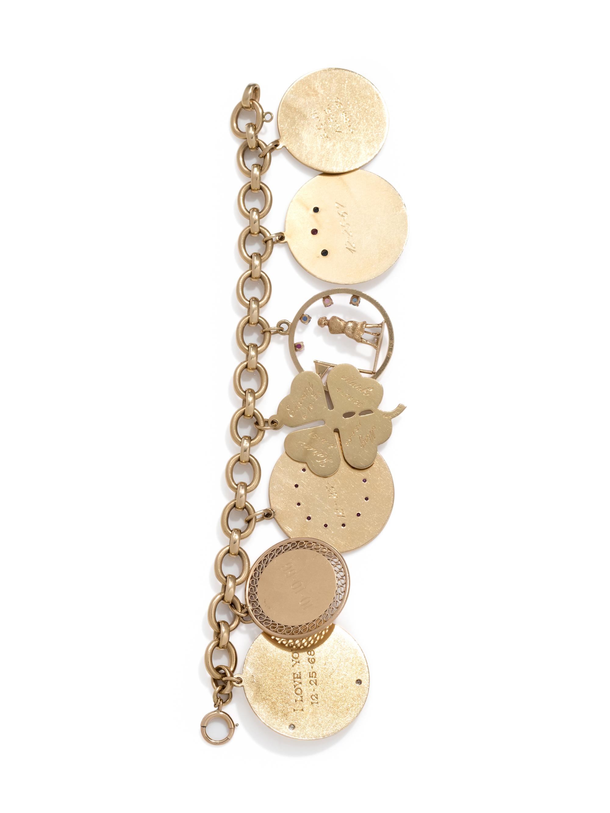 YELLOW GOLD CHARM BRACELET