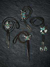 Zuni Inlaid Silver Bolo Ties