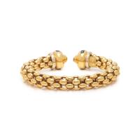 YELLOW GOLD, SAPPHIRE AND RUBY CUFF BRACELET