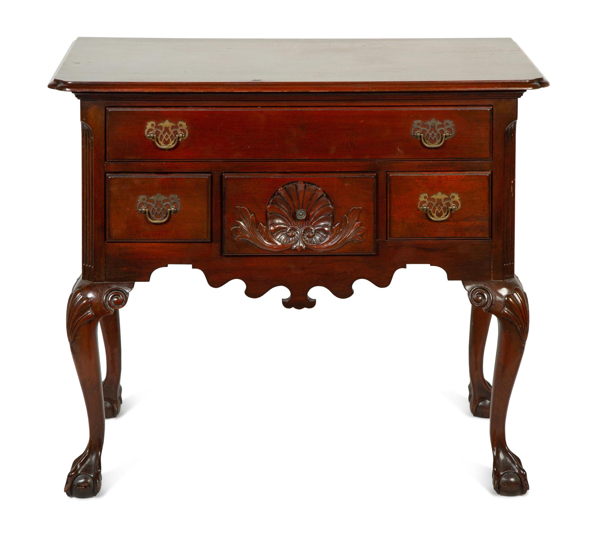 A Chippendale Style Carved Mahogany Dressing Table