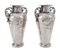 A Pair of Peruvian Silver Vases