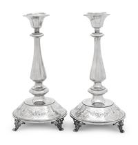 A Pair of Austrian Silver Candlesticks