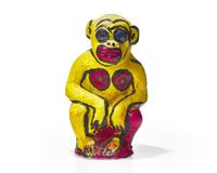 Peter Keil (German, b. 1942) Painted sculpture of a monkey