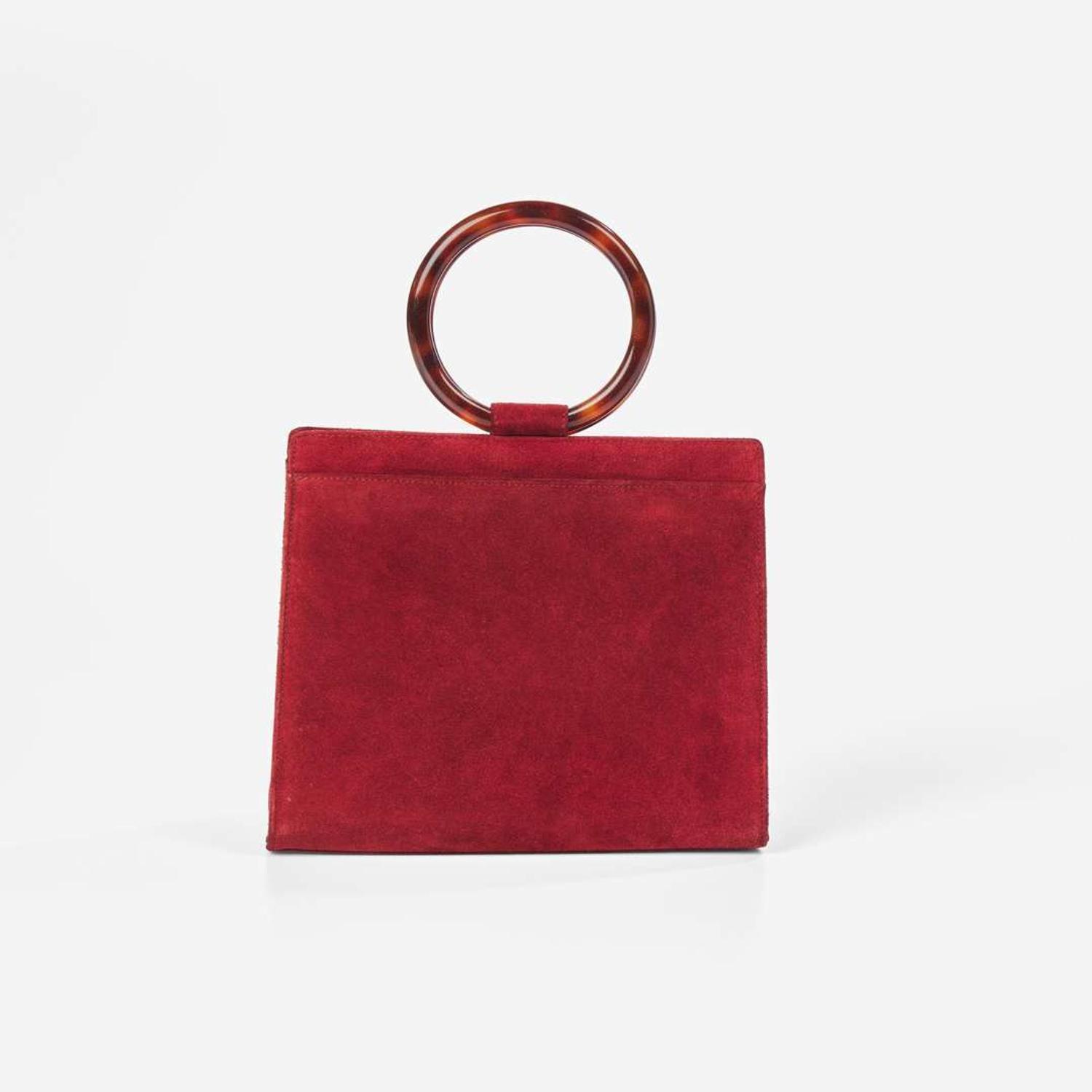 A Rare Vintage Chanel Burgundy Suede Handbag Chanel