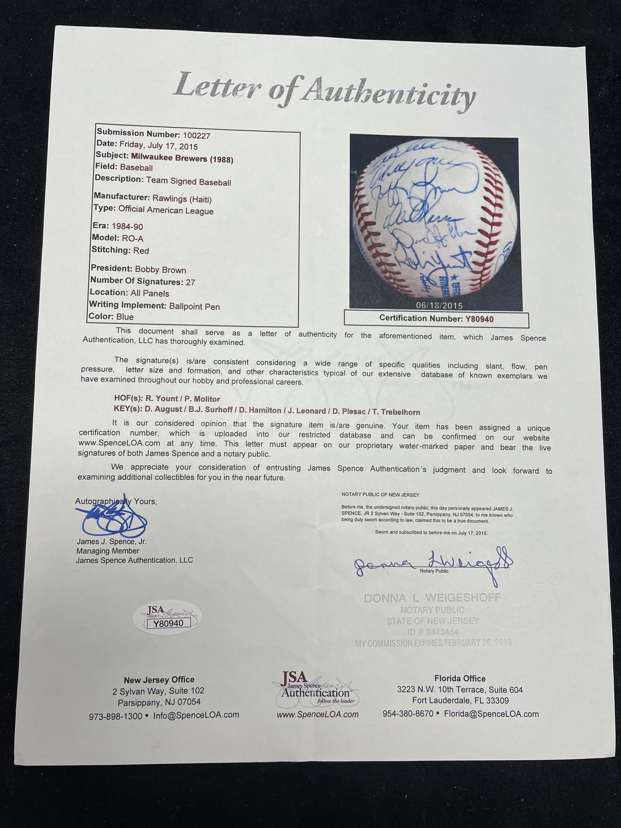 A Large Group of Assorted 1970s-2000s Milwaukee Brewers Team Signed Autograph Baseballs,