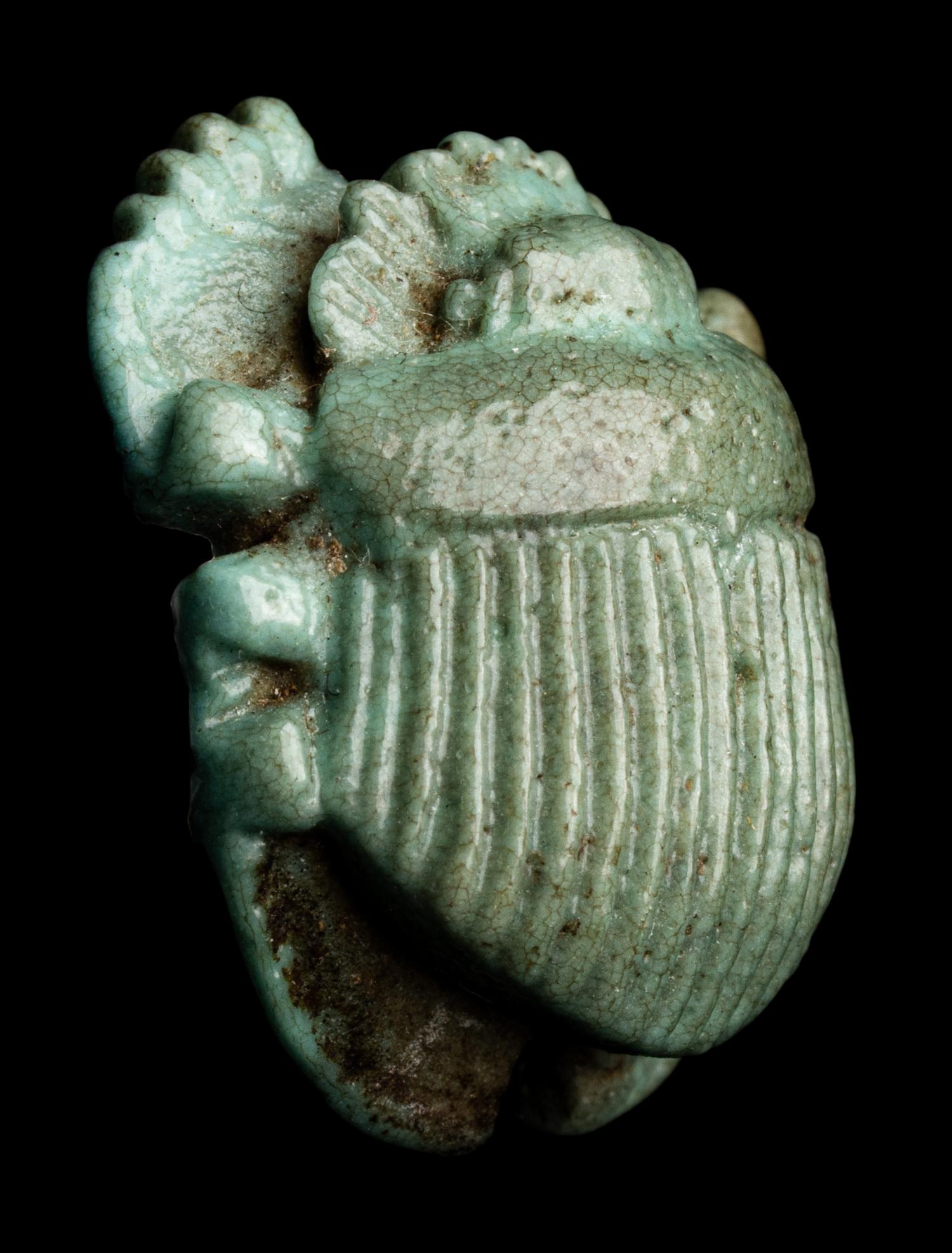 An Egyptian Faience Scarab