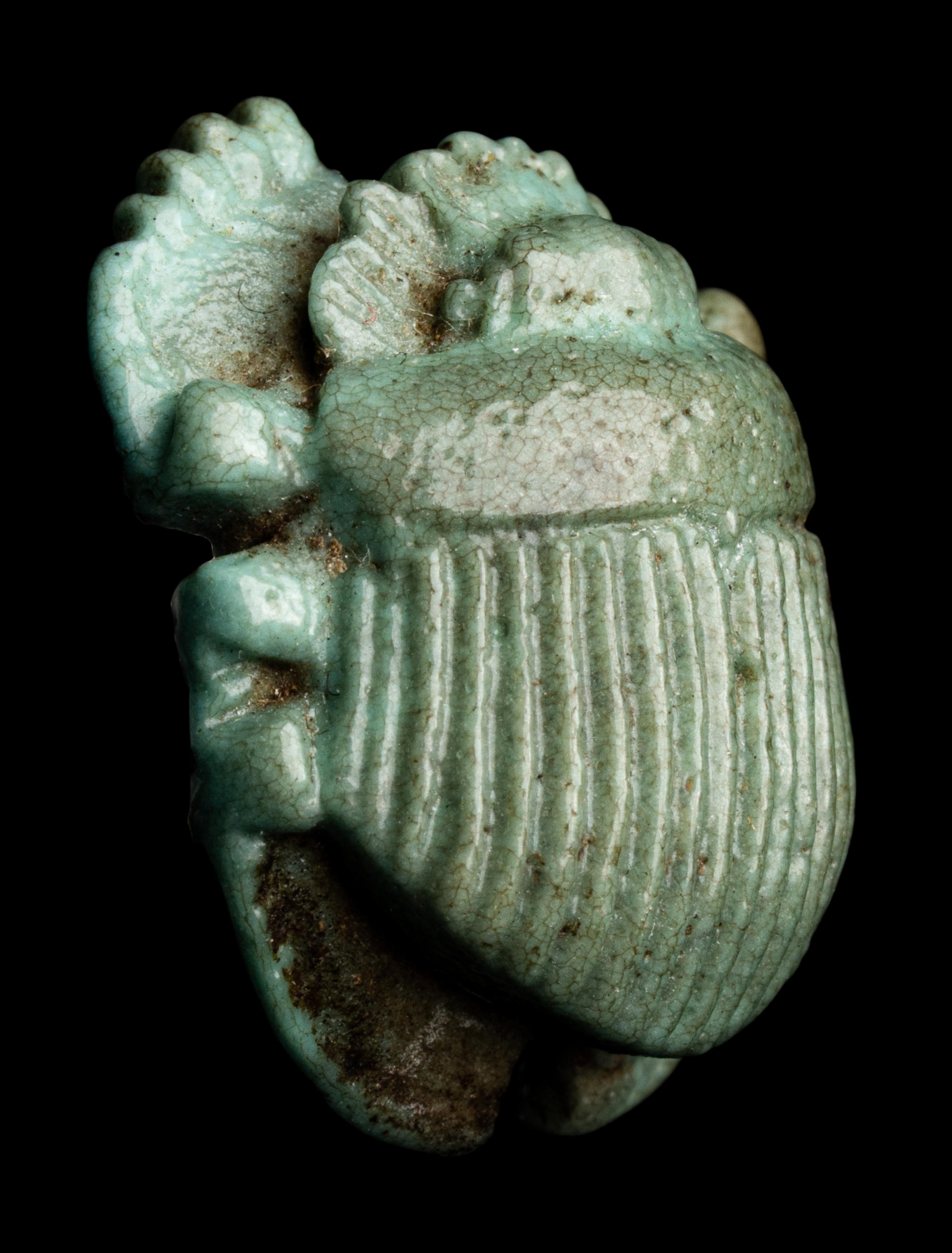 An Egyptian Faience Scarab