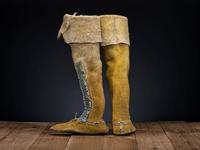 Commanche Beaded Hide Boot Moccasins