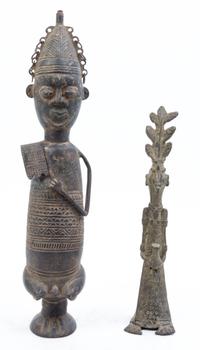 An African Bronze Figure Height 16 5/8 inches.