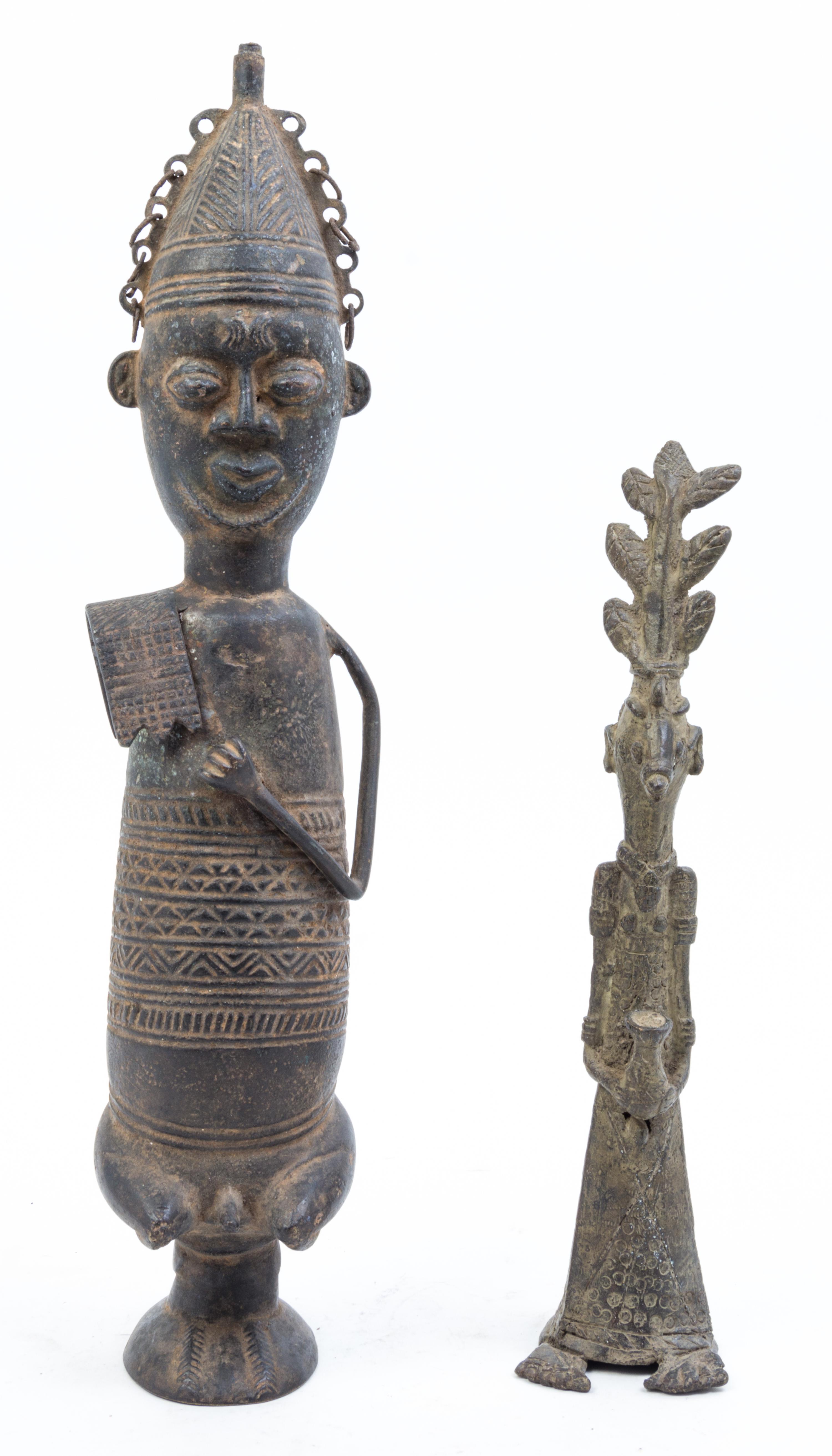 An African Bronze Figure Height 16 5/8 inches.