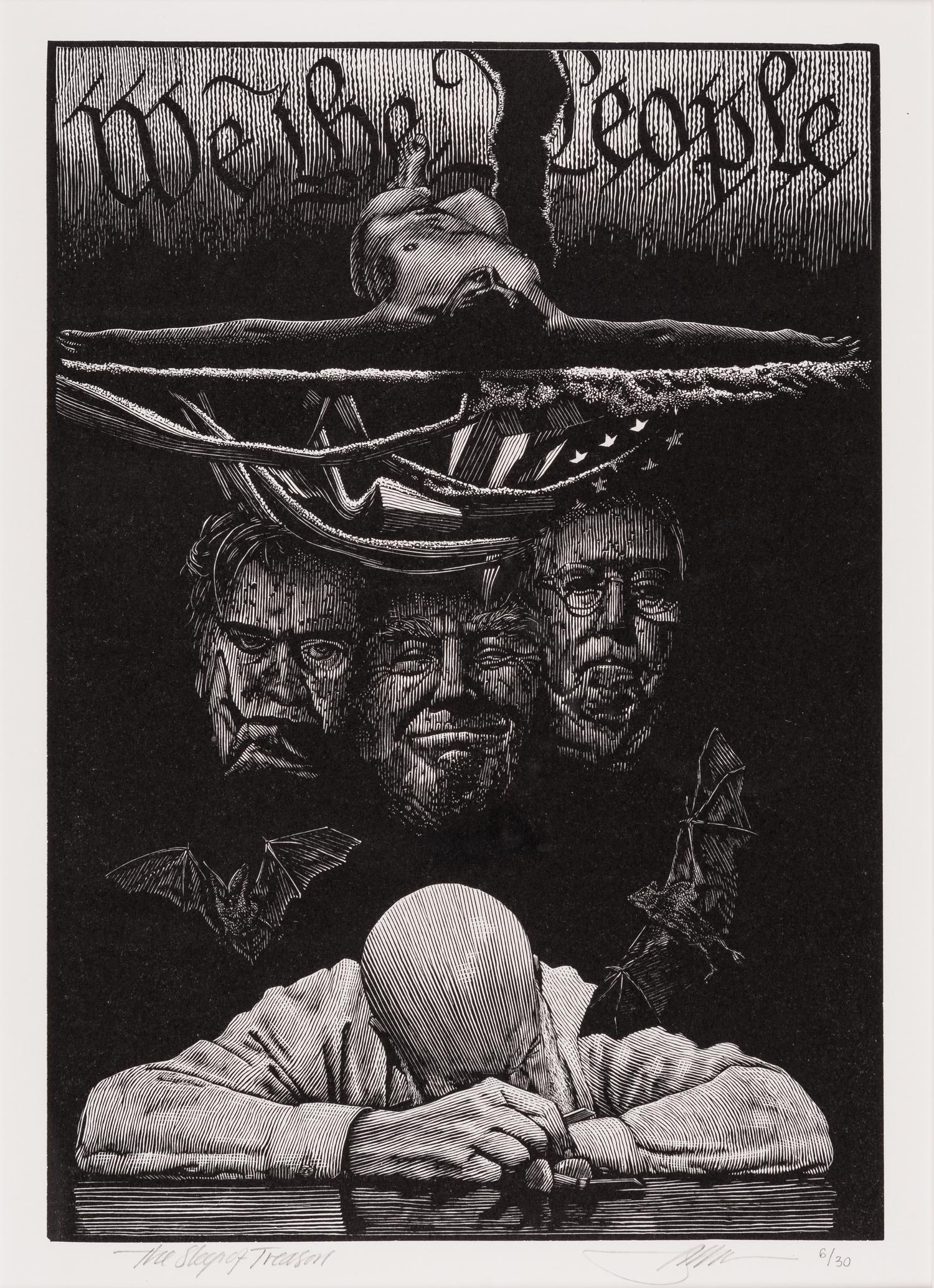 MOSER, Barry. A pair of wood-engraved individual prints. Each 330 x 240 mm., sight size; matted and framed.