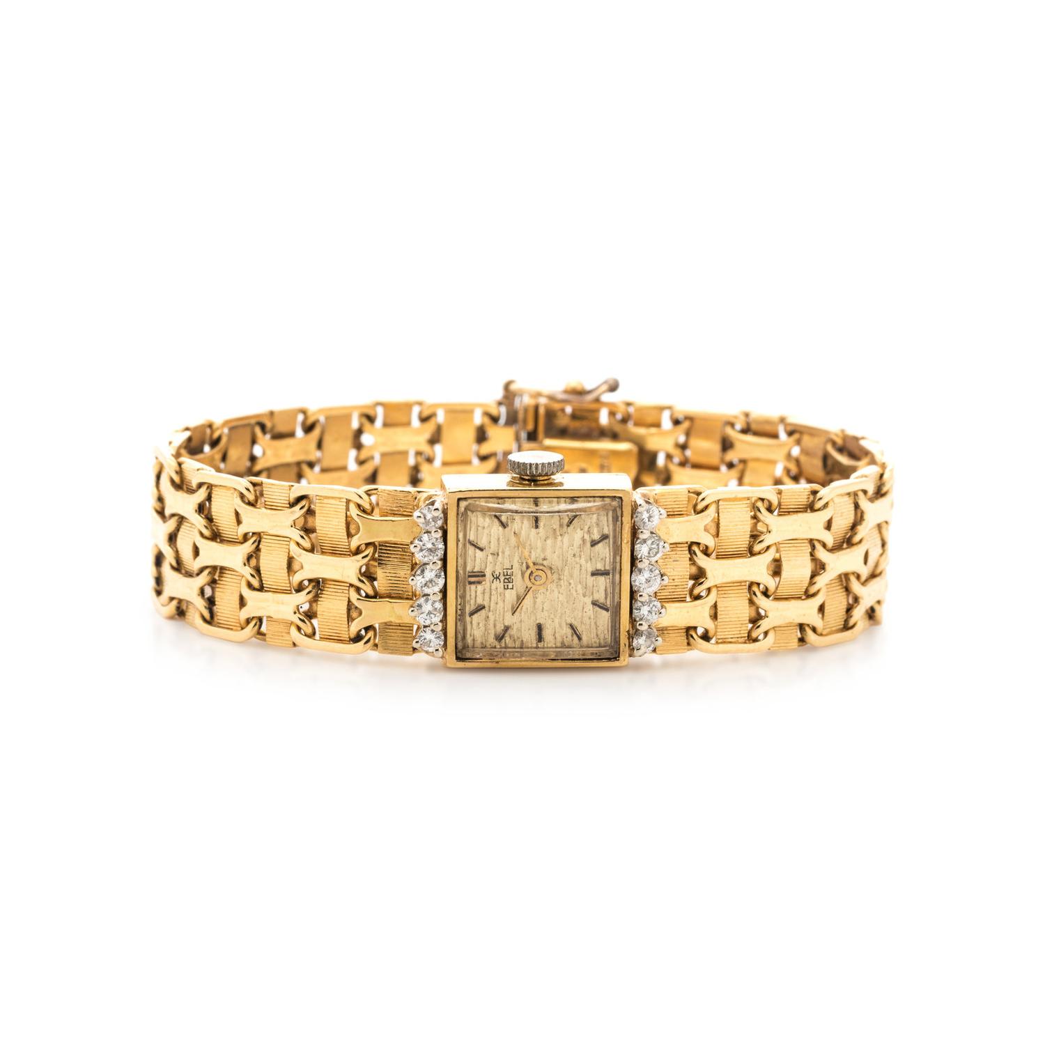 EBEL, 18K YELLOW GOLD AND DIAMOND WRISTWATCH