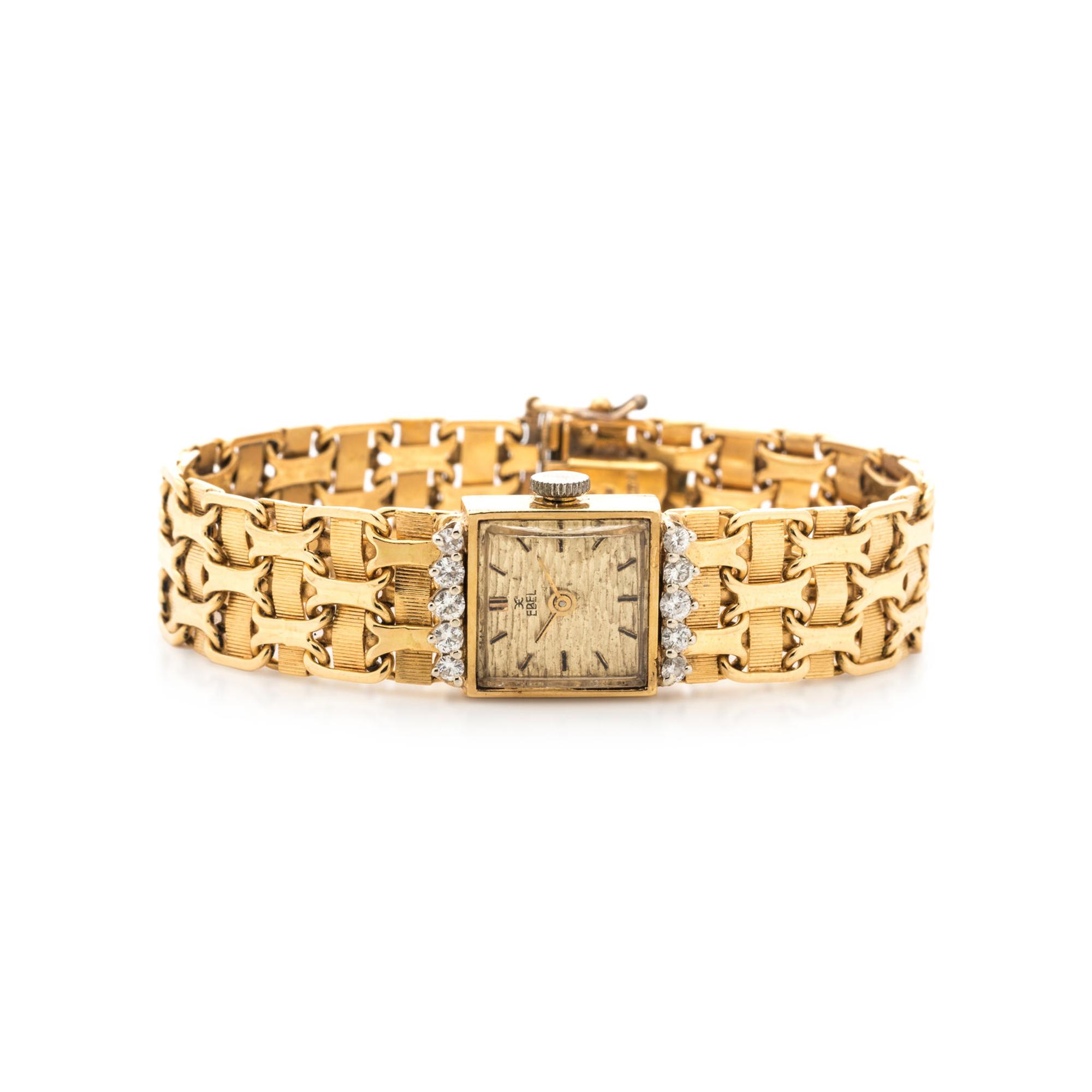 EBEL, 18K YELLOW GOLD AND DIAMOND WRISTWATCH