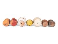 Seven Redware and Stoneware Birdhouses