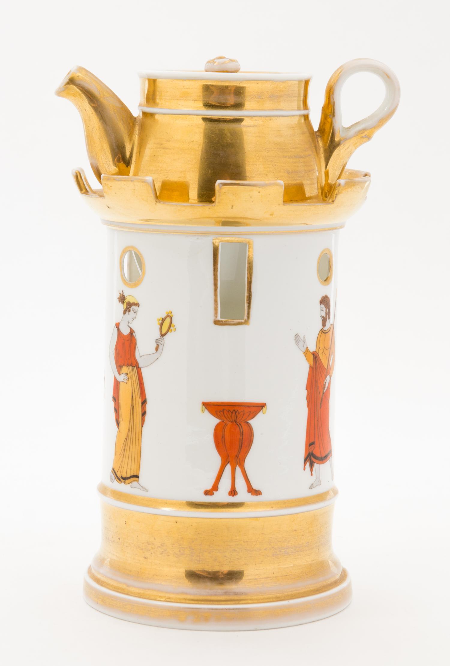 A Paris Porcelain Veilleuse Height 8 1/4 inches. — 19TH CENTURY