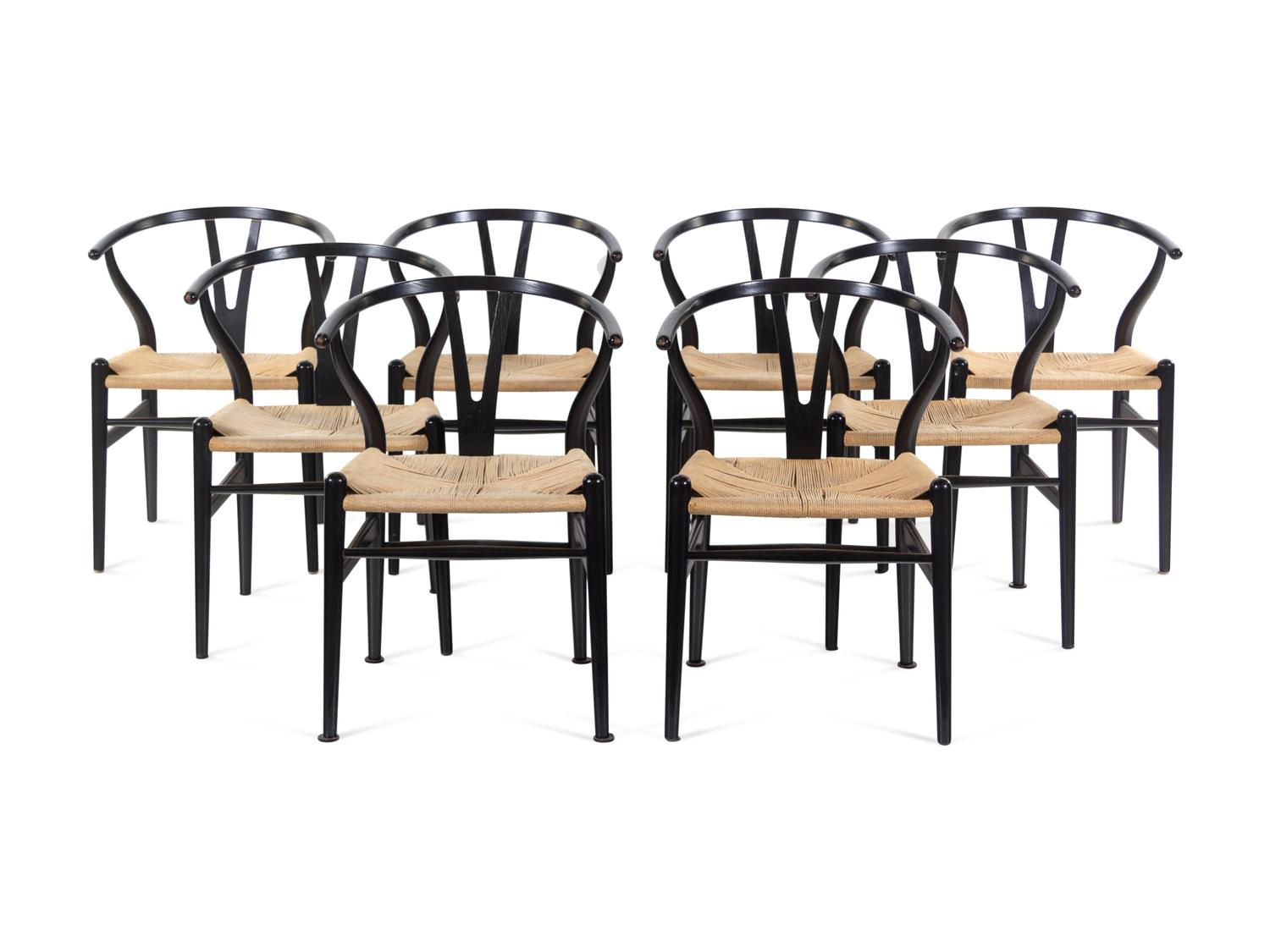 Eight Wishbone Chairs, c. 2000, Carl Hansen & Son, Denmark