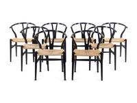 Eight Wishbone Chairs, c. 2000, Carl Hansen & Son, Denmark