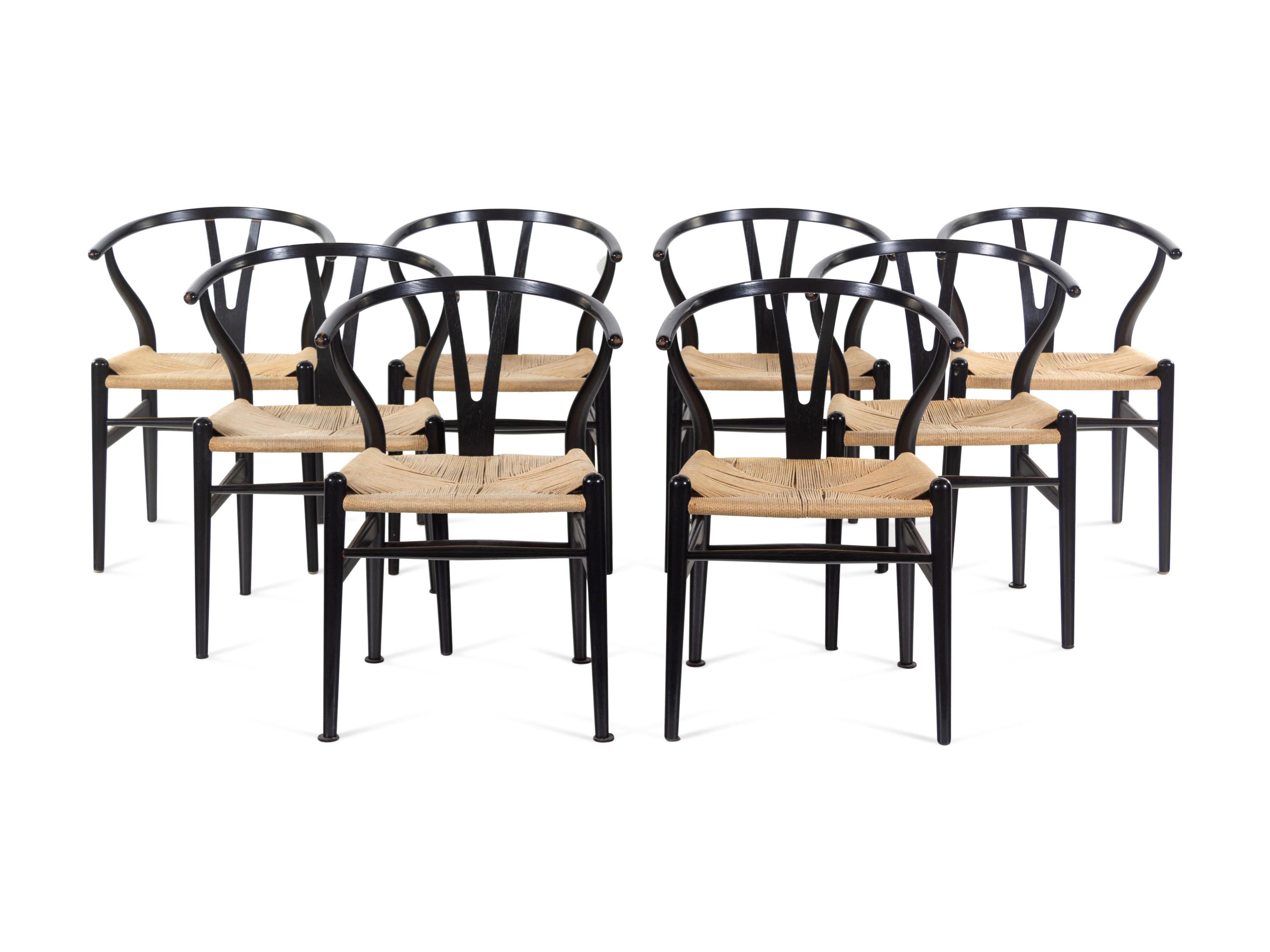 Eight Wishbone Chairs, c. 2000, Carl Hansen & Son, Denmark