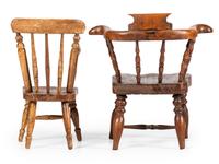 Two Turned Wood Toy or Doll's Chairs