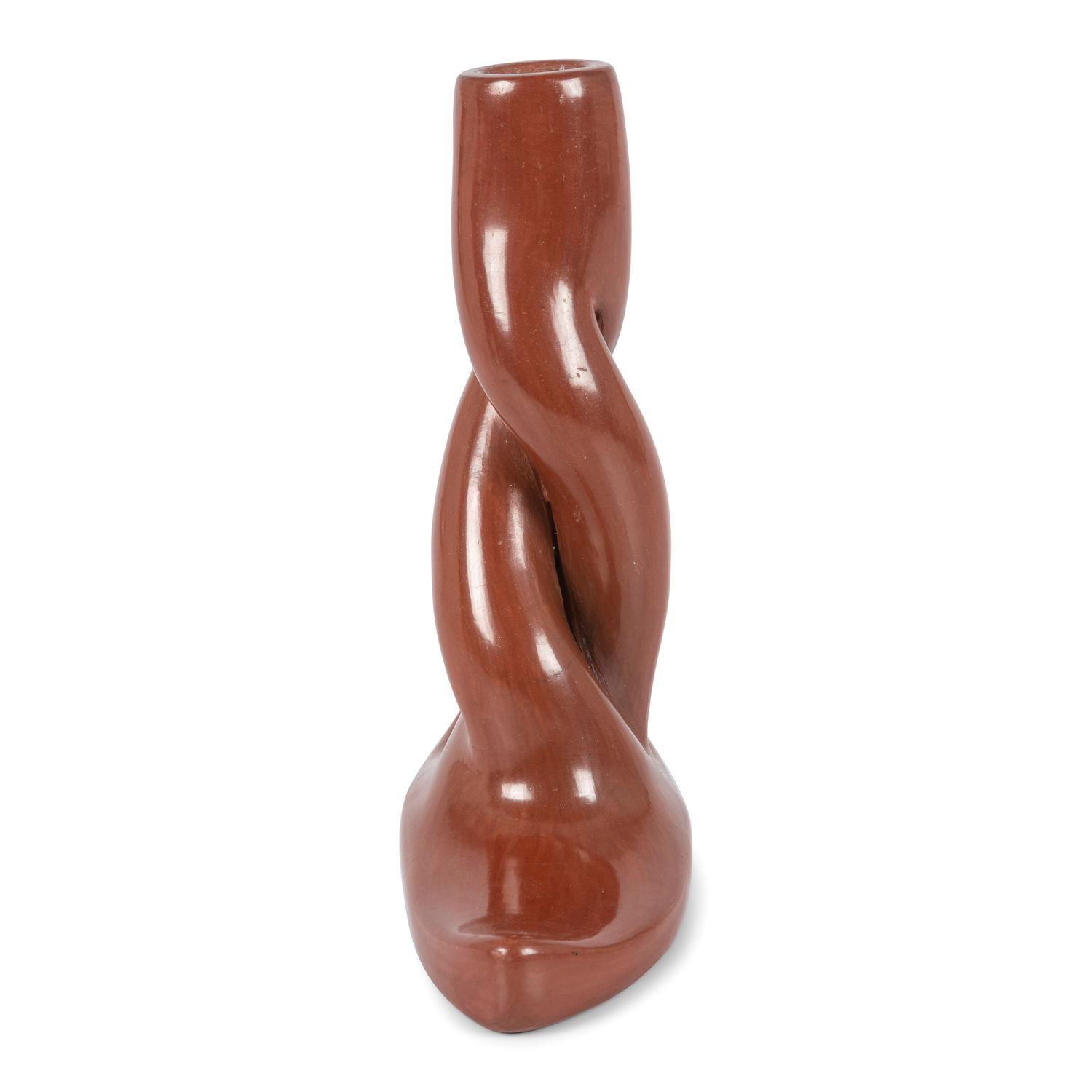 A Redware Boot-Shaped Candlestick Holder