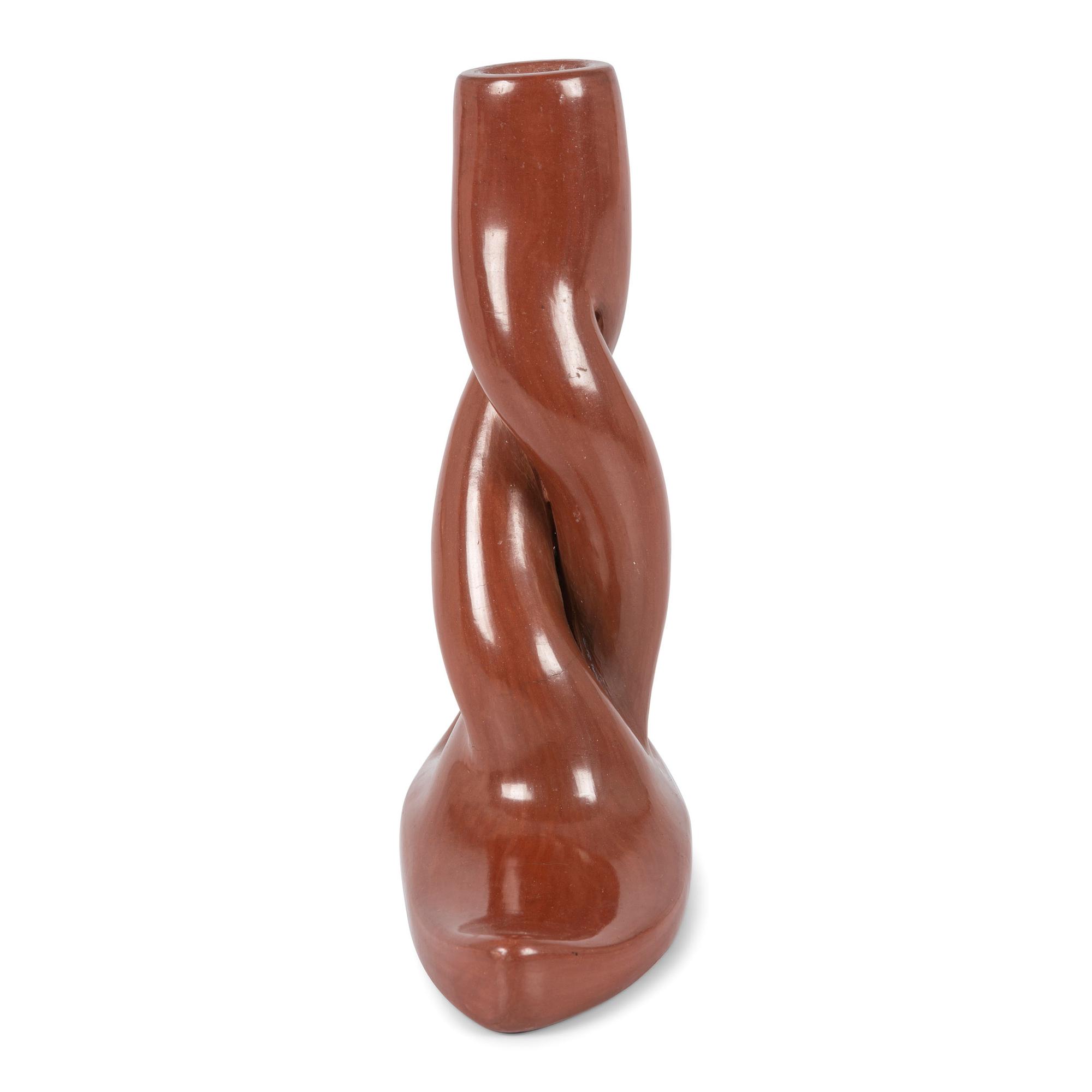 A Redware Boot-Shaped Candlestick Holder