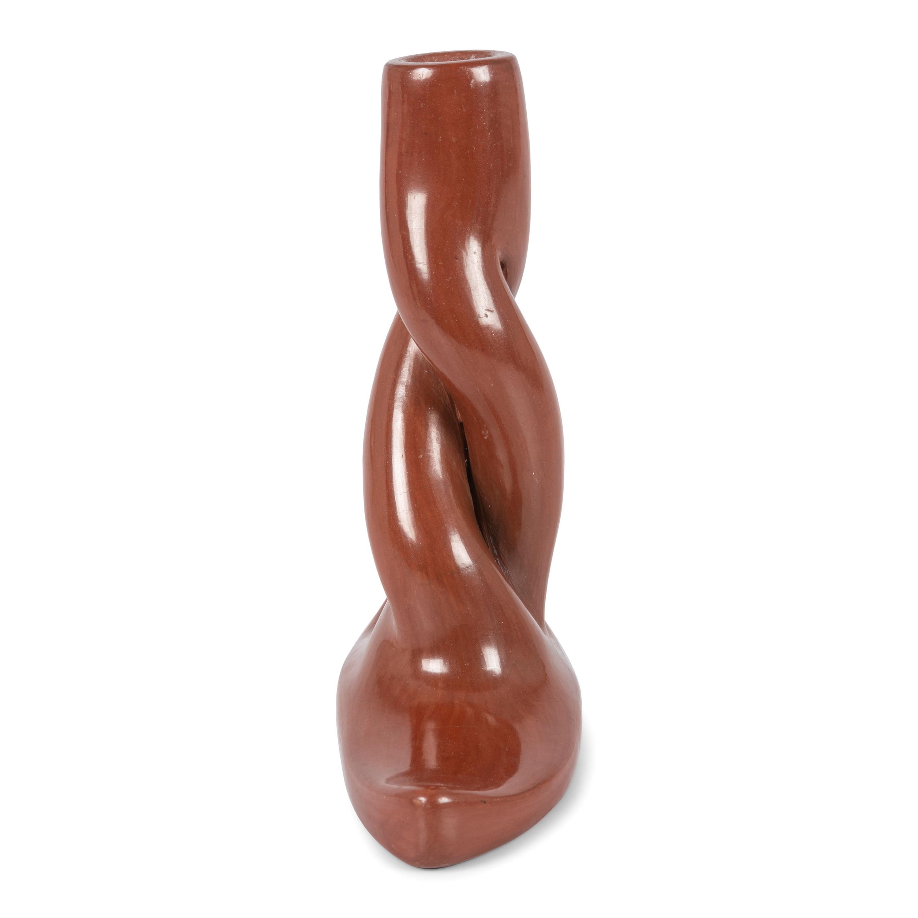 A Redware Boot-Shaped Candlestick Holder
