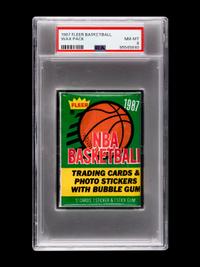 A Sealed Unopened 1987 Fleer Basketball Wax Pack (PSA 8 NM-MT)