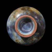 An Unusual Chinese Mottled Blue Glazed Archaistic Garlic Mouth Vase, Mid 18th Century or Later 清中期或以後 盤龍蒜頭瓶