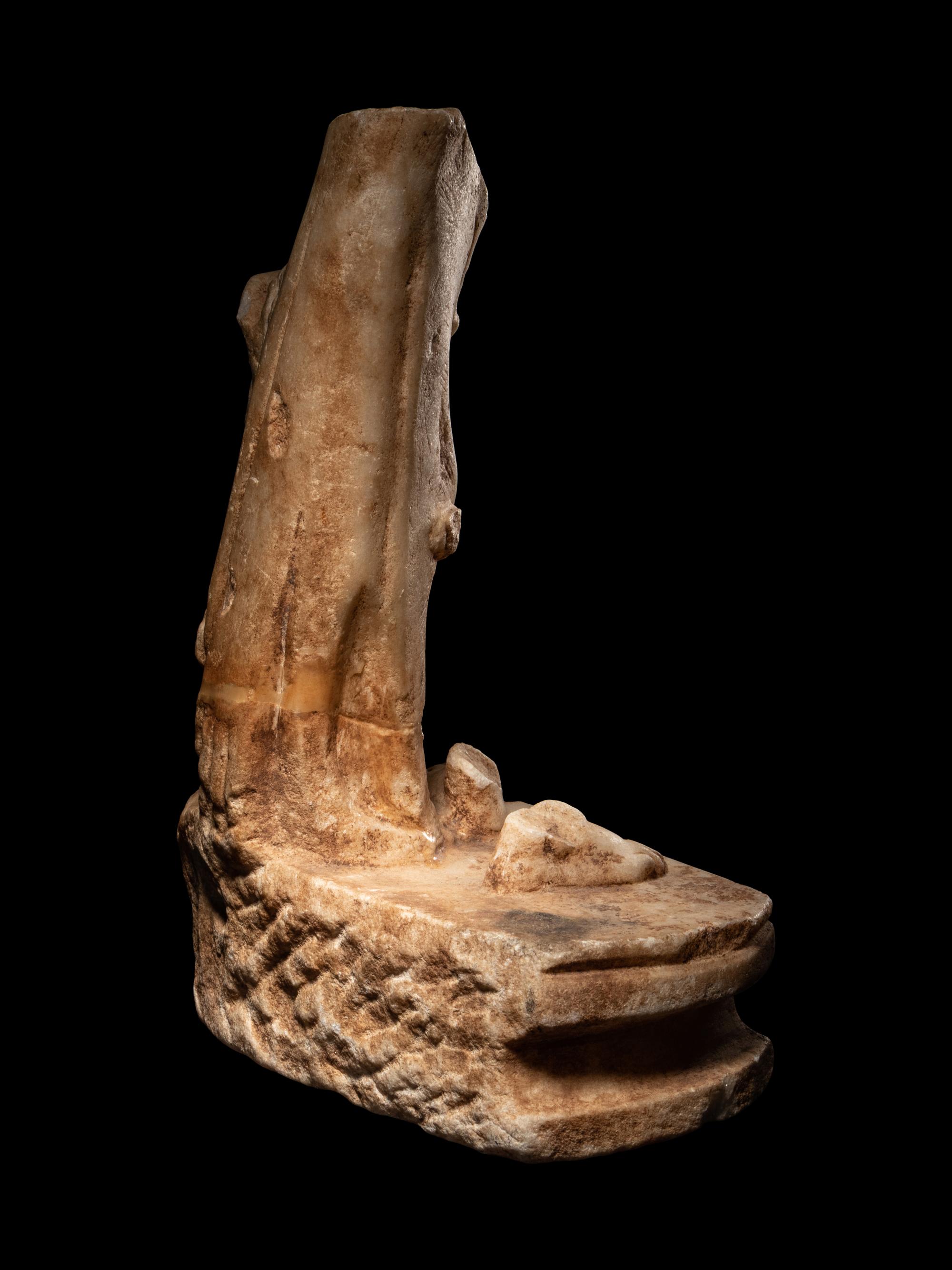 A Roman Marble Sculpture Base from a Statue of Hercules