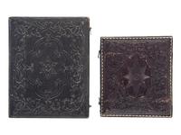 [EARLY PHOTOGRAPHY - PORTRAITURE]. A group of 21 assorted daguerreotypes, ambrotypes, tintypes, and CDVs of men, women, and children, with Kenosha, WI album with tintypes, CDVs, and cabinet cards.